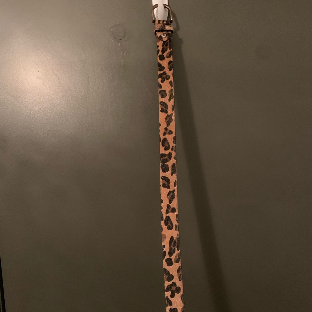 Leopard Print Belt - artificial horse hair